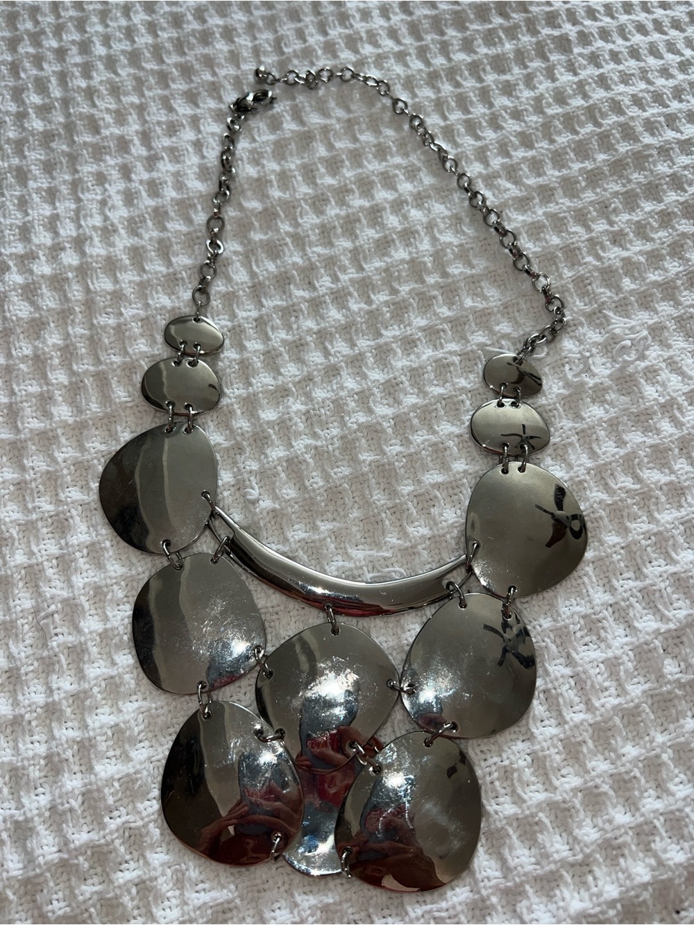 Silver-Tone Disc Statement Necklace - Women Jewelry